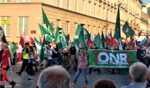 Ultranationalist millenials march to a Warsaw Uprising Memorial