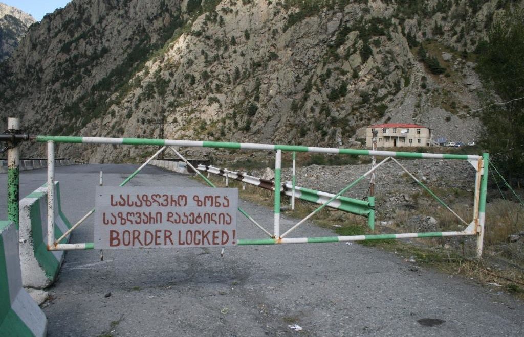 Georgia-Russia border in the Dariali Gorge