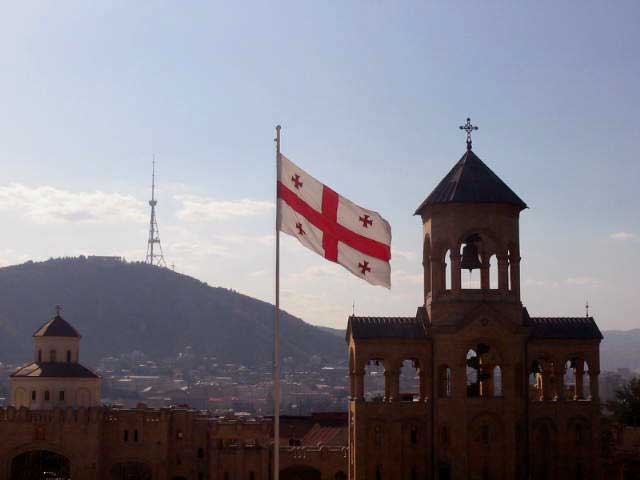Georgian flag in Tbilisi